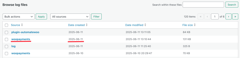 Payment Logs