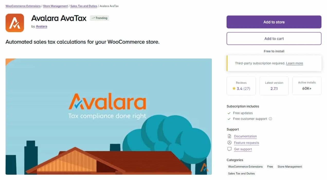 Avalara extension for Woo