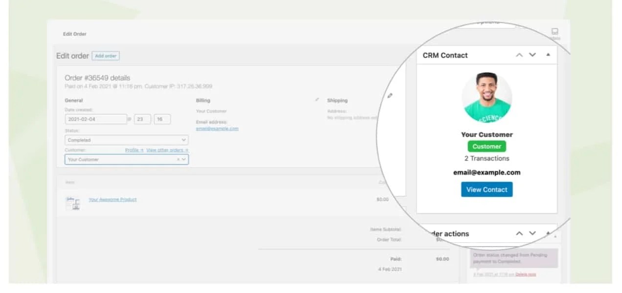 customer profile in Jetpack CRM