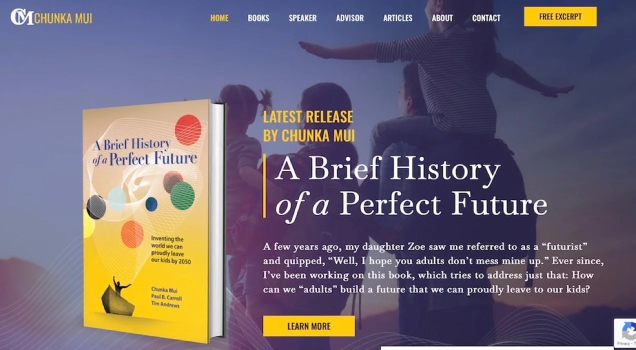 book landing page