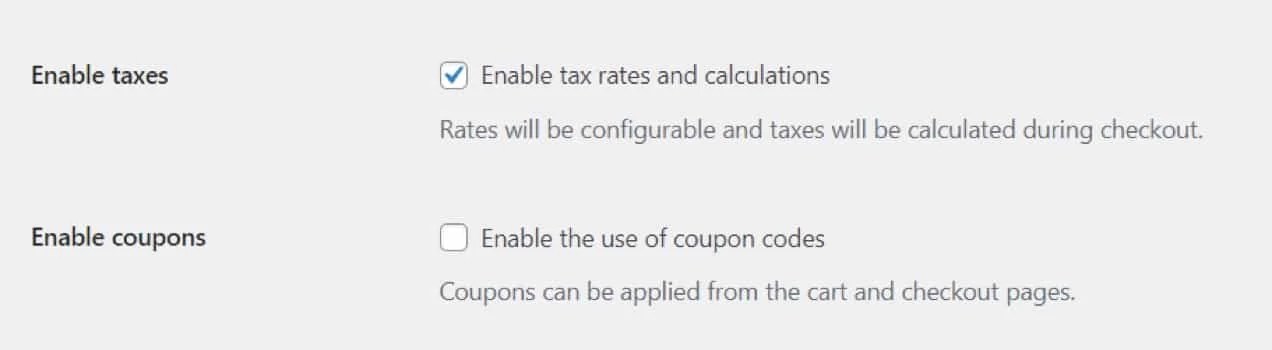 option to enable taxes in Woo