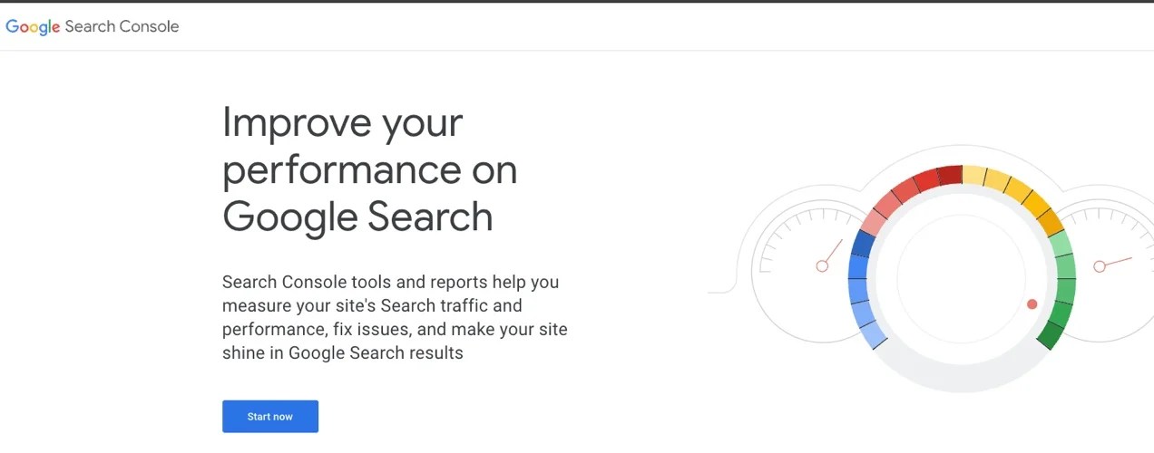 Google Search Console homepage