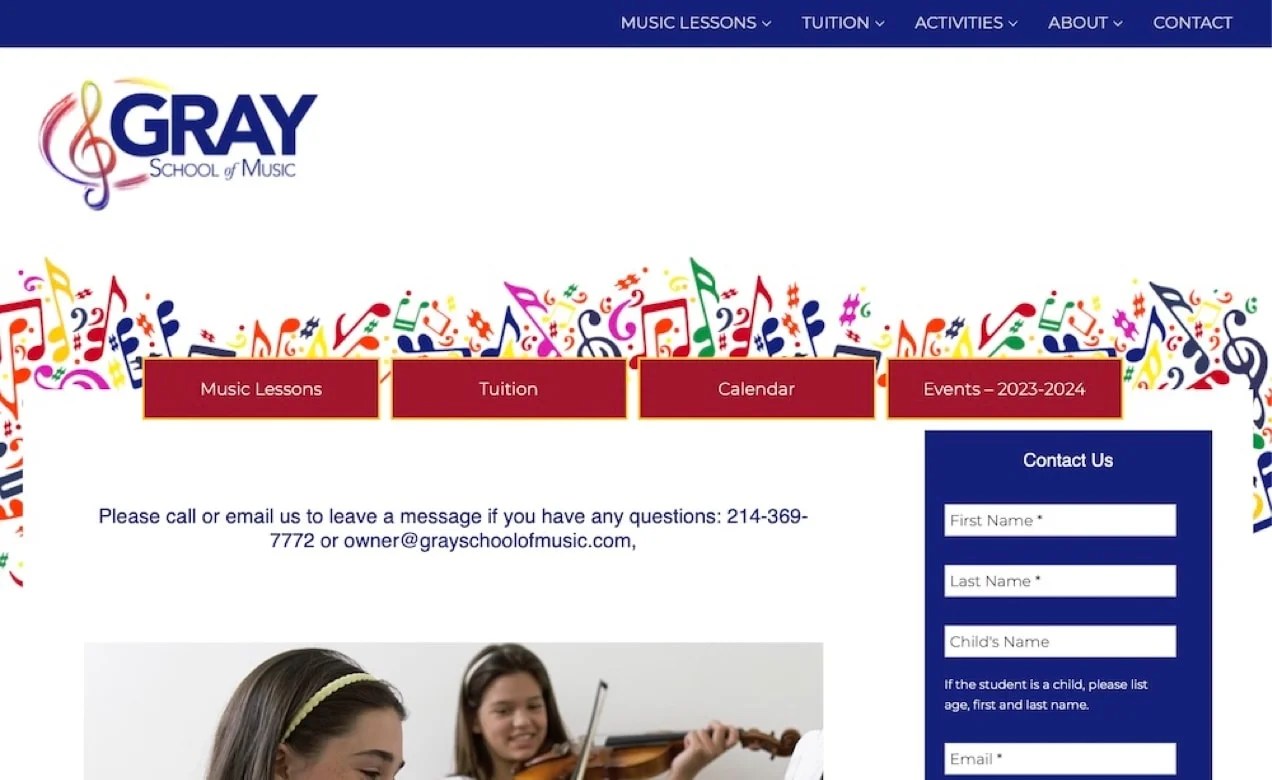 Gray school of music homepage