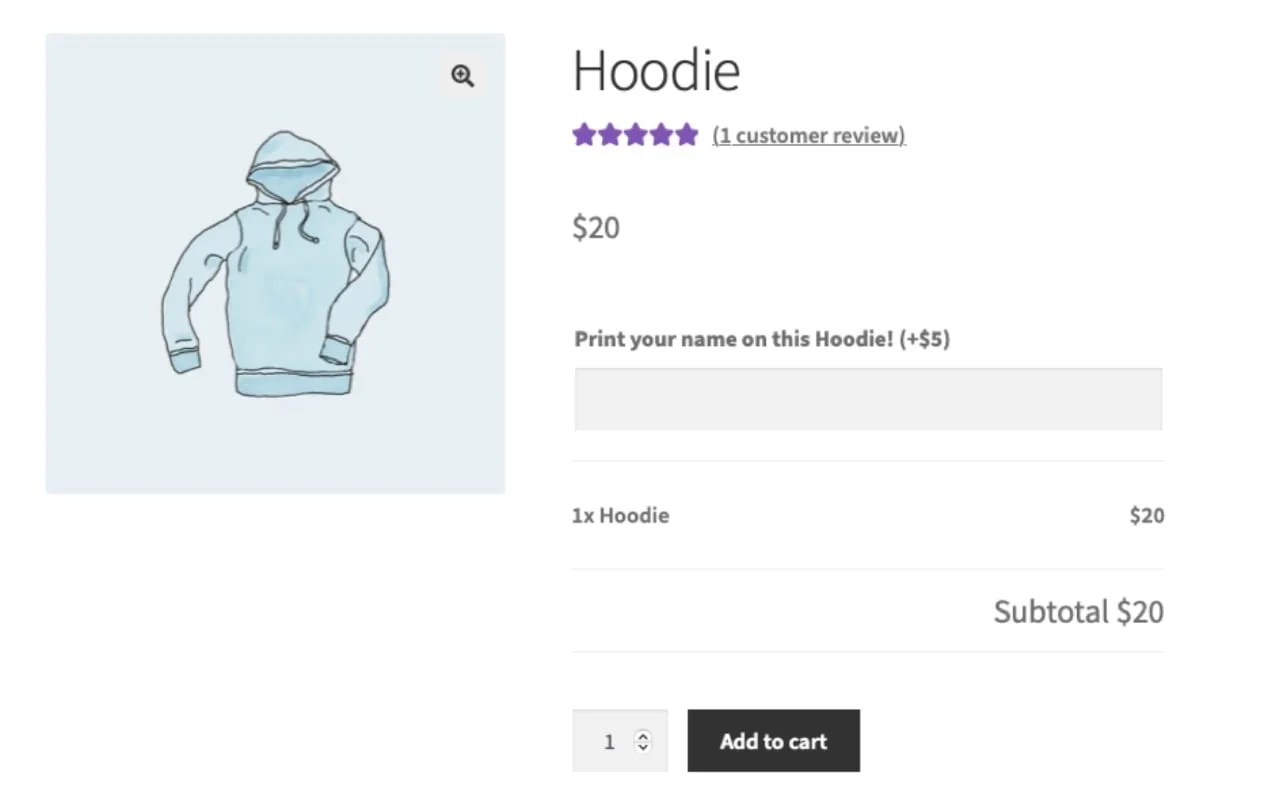 customizable hoodie product page