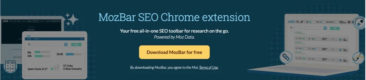 MozBar SEO extension page