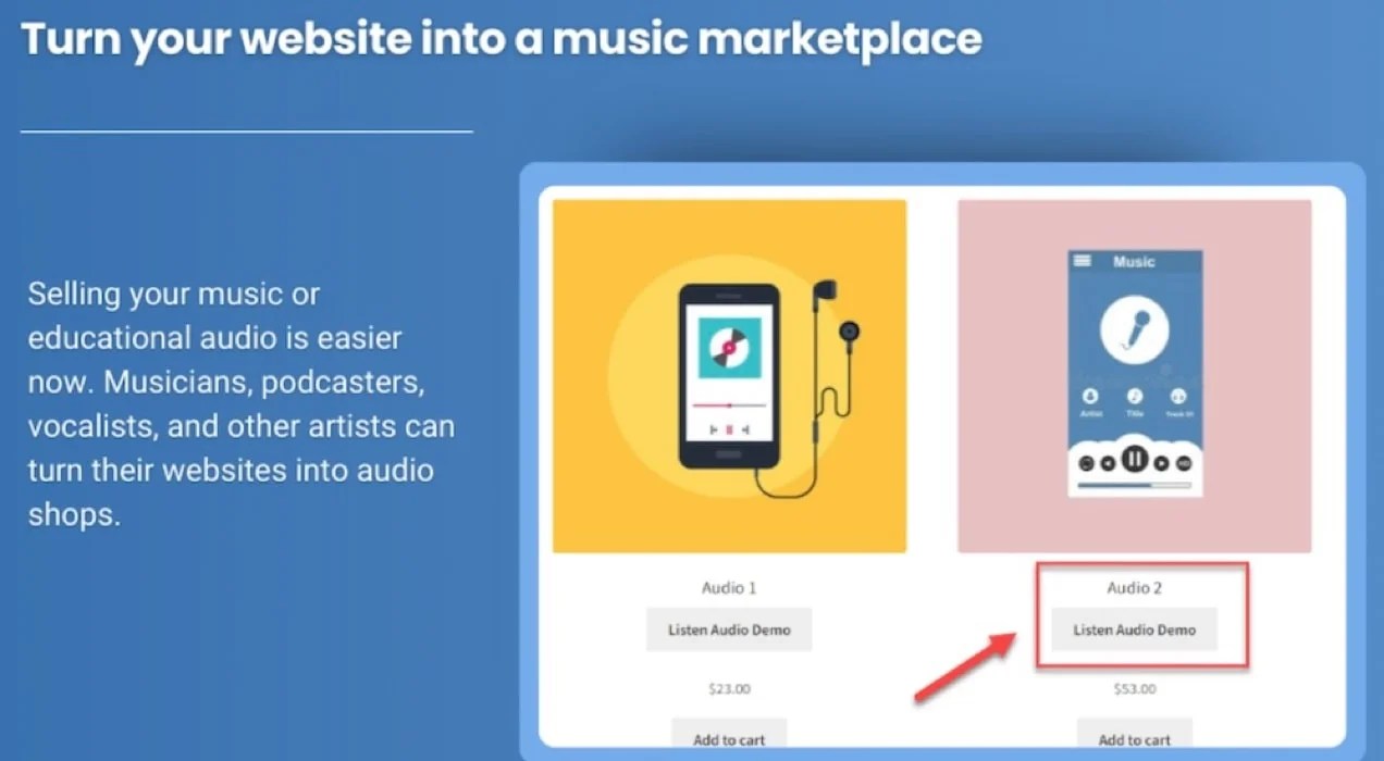 turn your website into a music marketplace