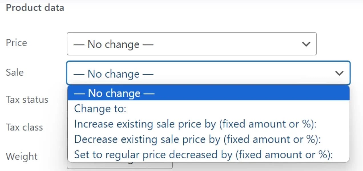 product data price change