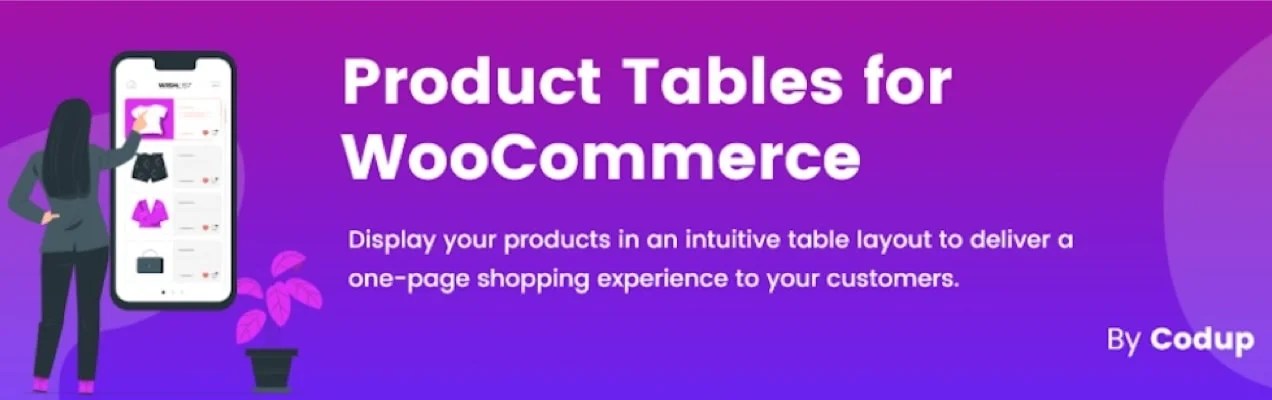 product tables for WooCommerce