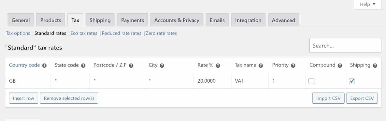 GB country code rates