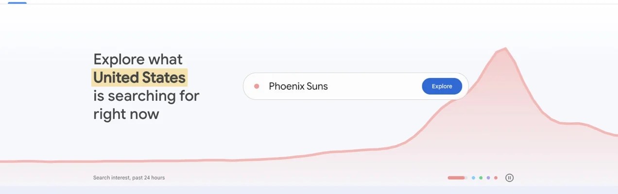 searching "Phoenix Suns" in Google Trends