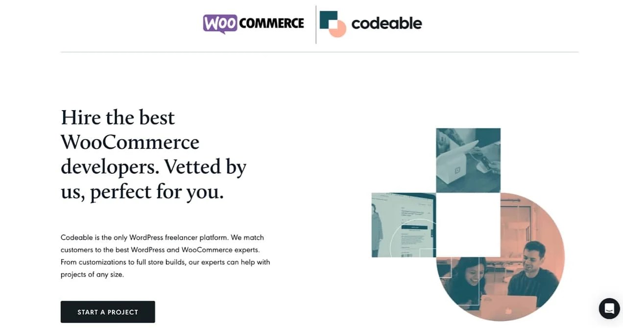 WooCommerce and Codeable page