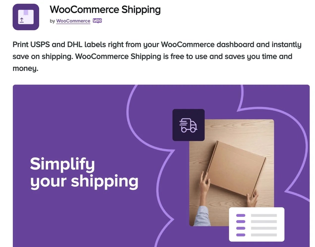 WooCommerce Shipping page