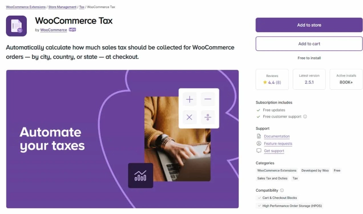 WooCommerce Tax extension