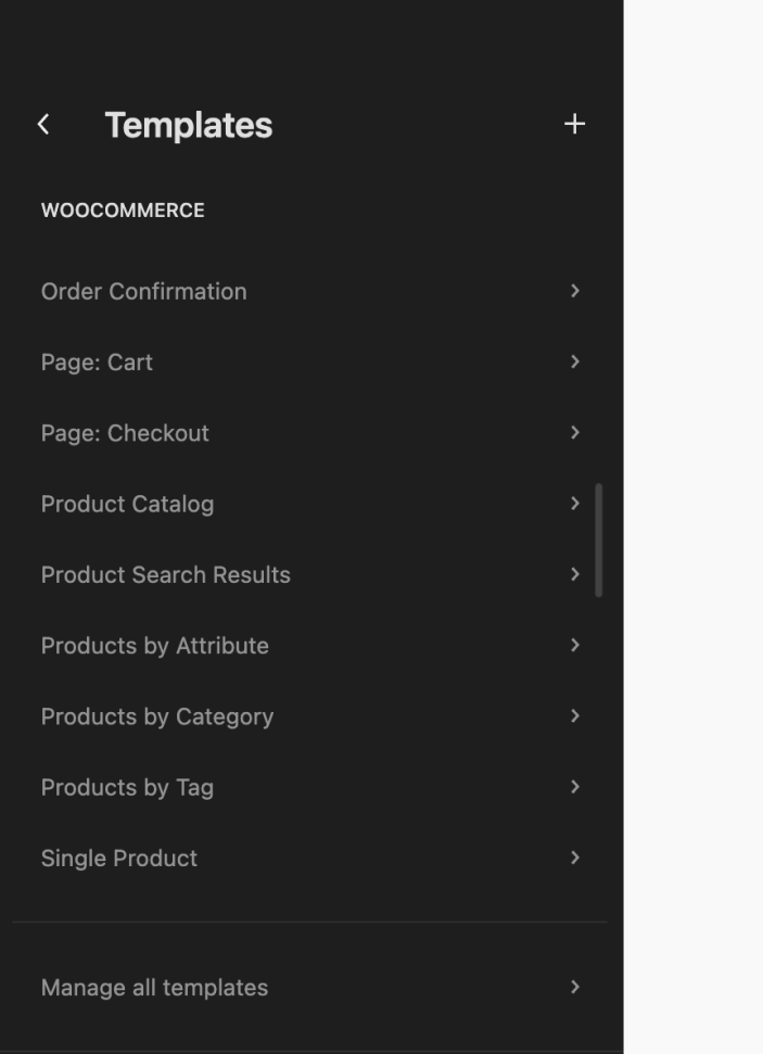 WooCommerce Site Editor