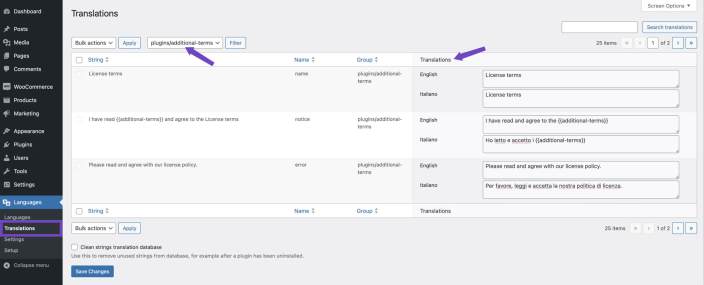 Translate Additional Terms using Polylang plugin