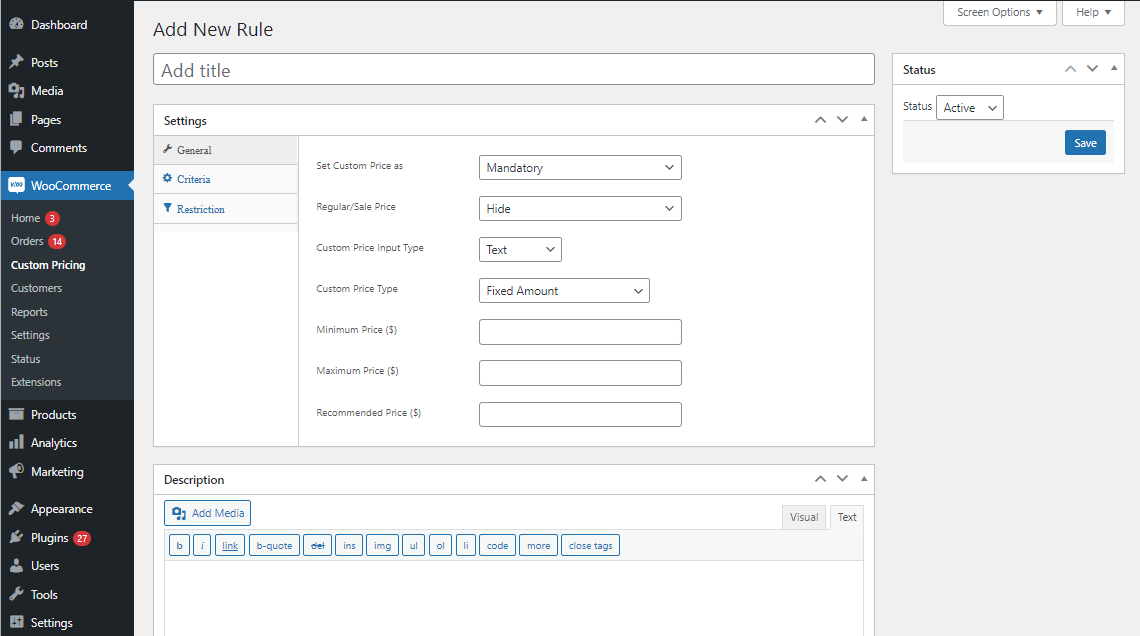Custom Pricing Documentation - WooCommerce