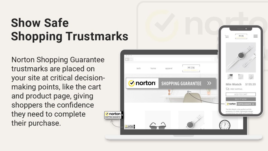 Leveraging the Norton brand to assure customers their products, privacy, and experience are guaranteed. 