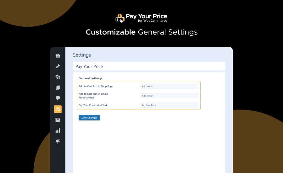 Customizable General Settings Feature