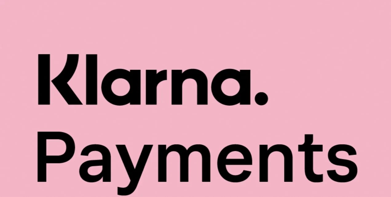 Klarna Payments graphic with light pink background.