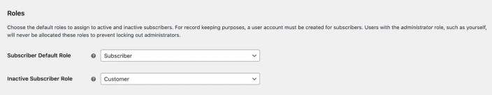 WooCommerce Subscriptions Roles Settings