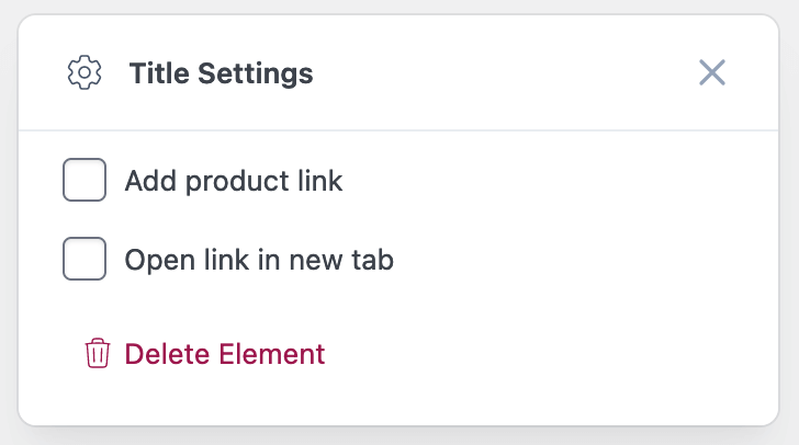 Title Element Settings