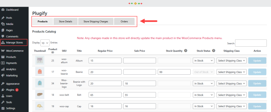 woocommerce multi store manager plugin