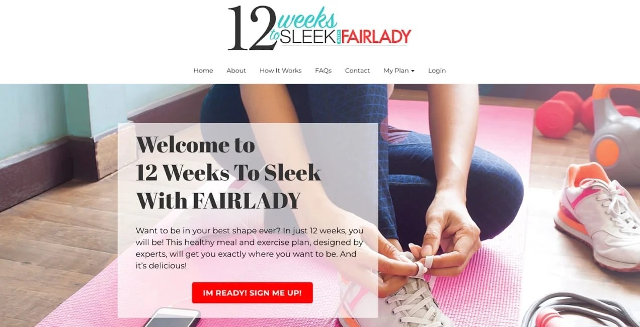 homepage for 12 Weeks to Sleek with Fairlady