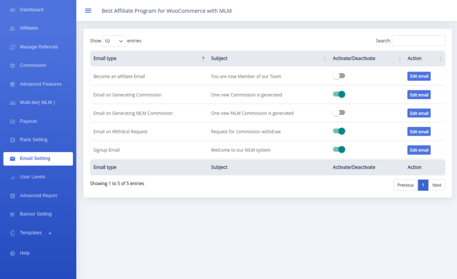 Affiliate Email Notification