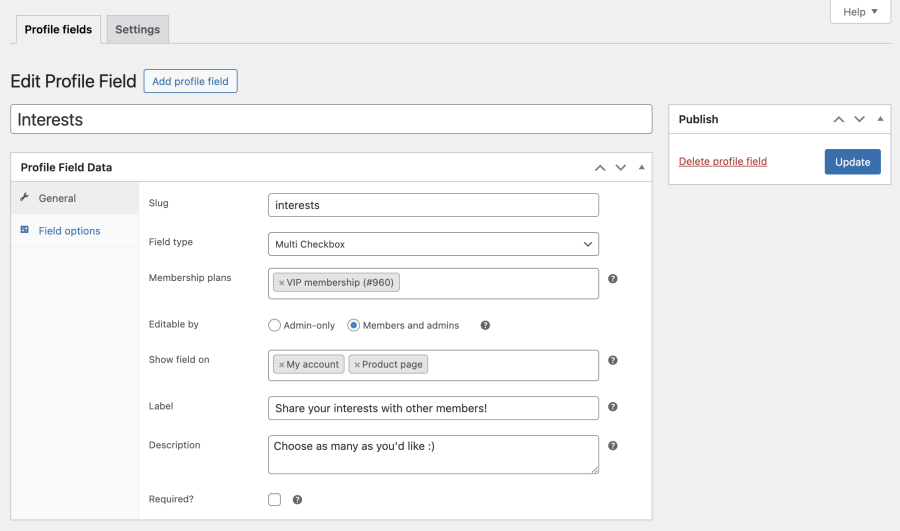 Constellation - WooCommerce membership profile fields