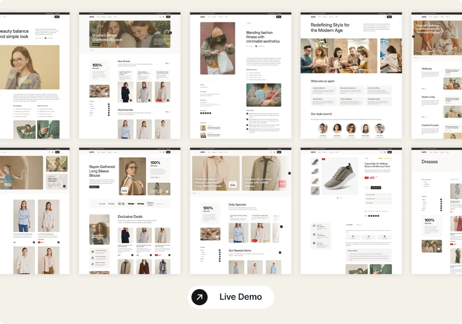 Demo preview for WooCommerce WordPress theme