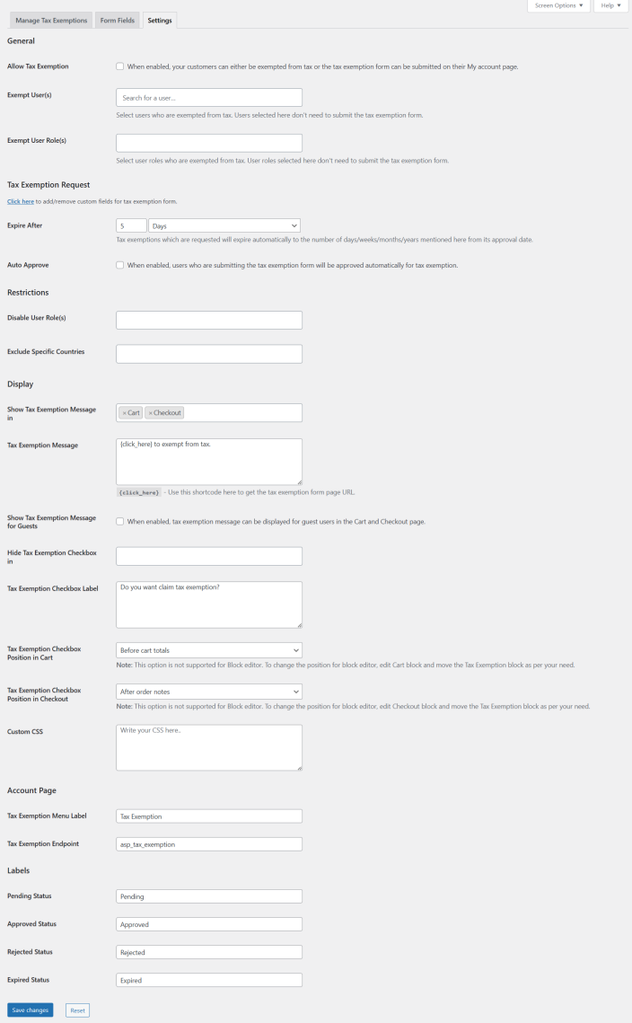 Ultimate Tax Exemption Documentation - WooCommerce