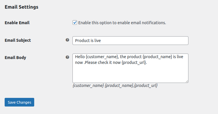 Notify Customers via Email, used to send product availability updates directly to customers' inboxes.