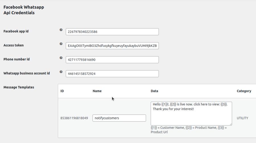 Notify customers via WhatsApp, enabling direct notifications to customers through WhatsApp messaging.