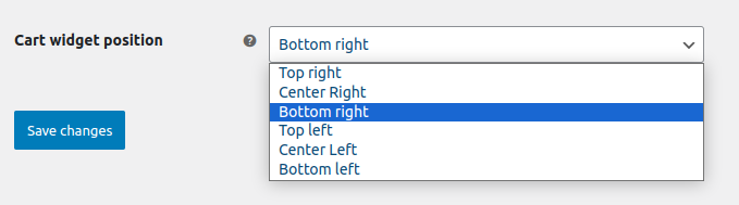 Option to customize and set the position of the shopping cart widget on a website for better user experience.