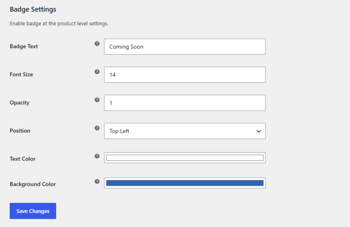 Badge Settings