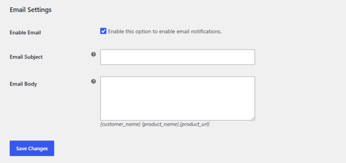 Email Settings