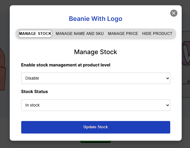 Manage Stock Frontend