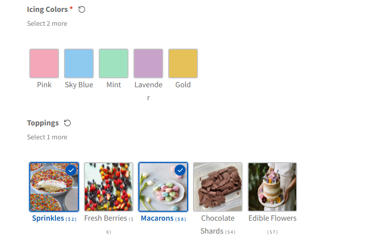 Offer Image and Color Swatches as Product Options