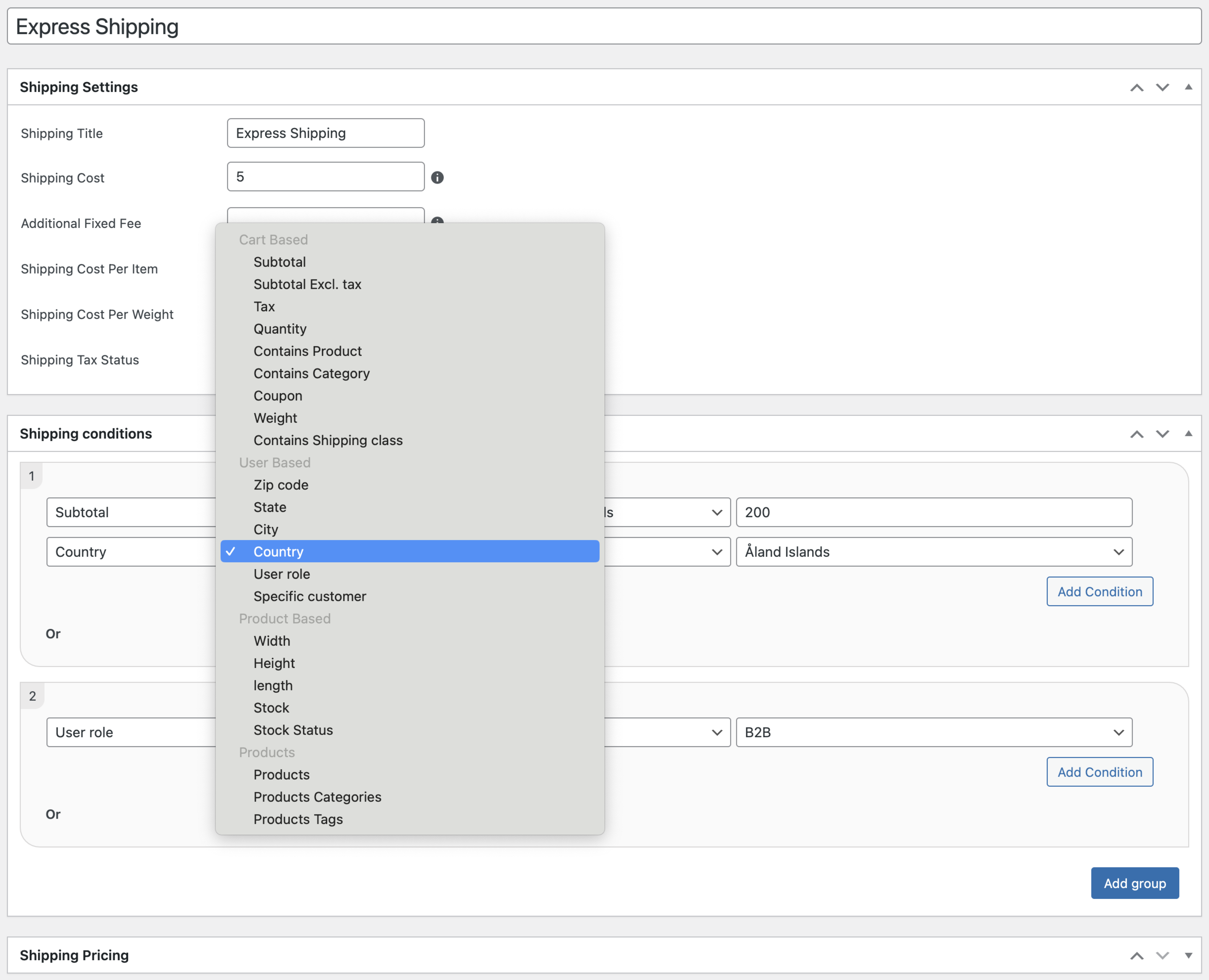 Advanced Shipping for WooCommerce - Documentation