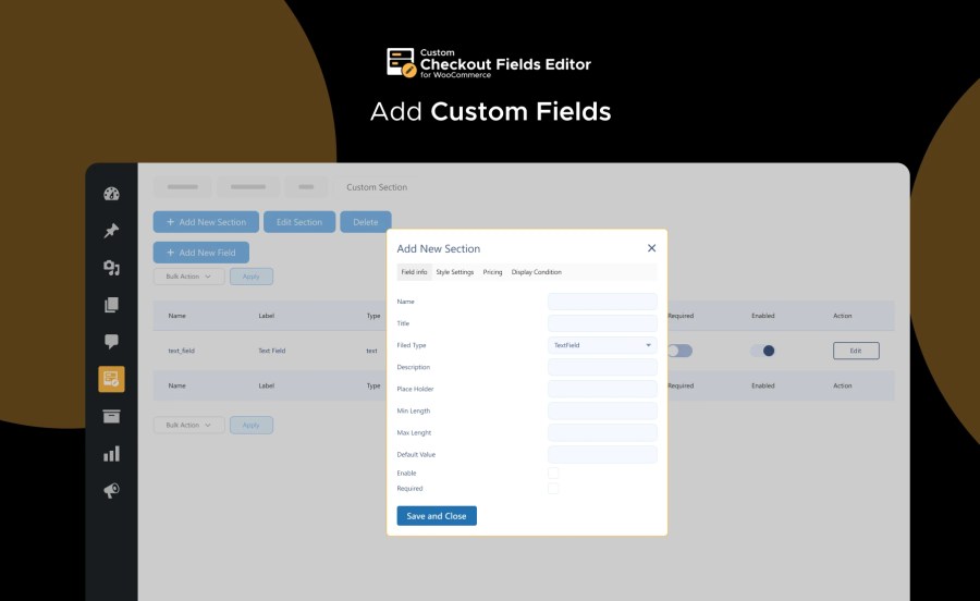 Add Custom Fields Feature