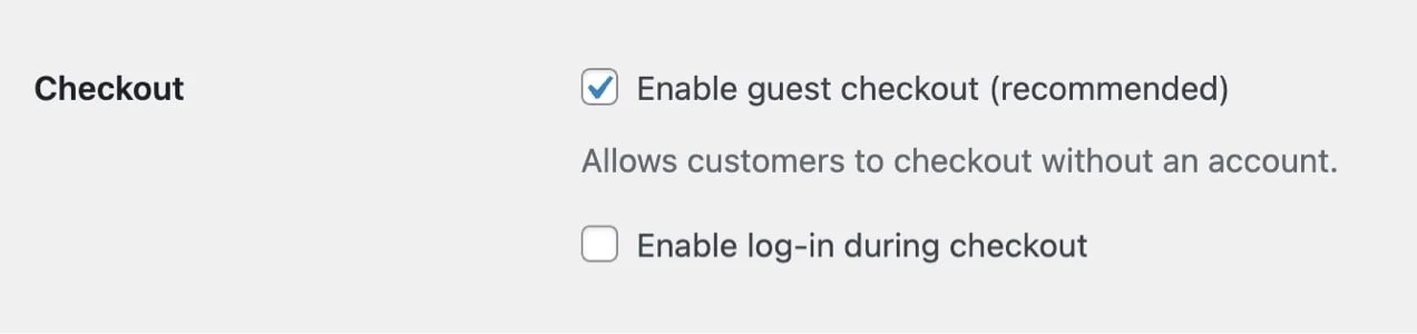 WooCommerce option to allow guest checkout