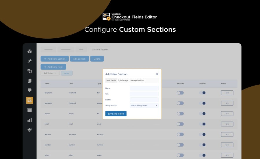 Custom Checkout Add New Section