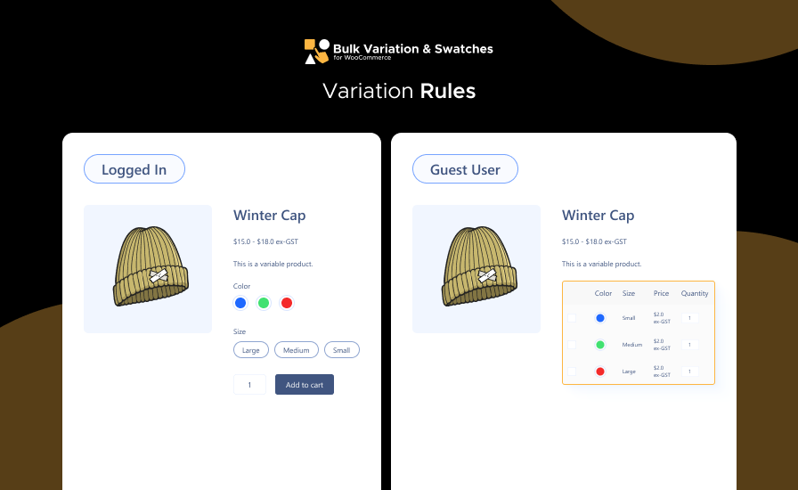 Product Variation Rules