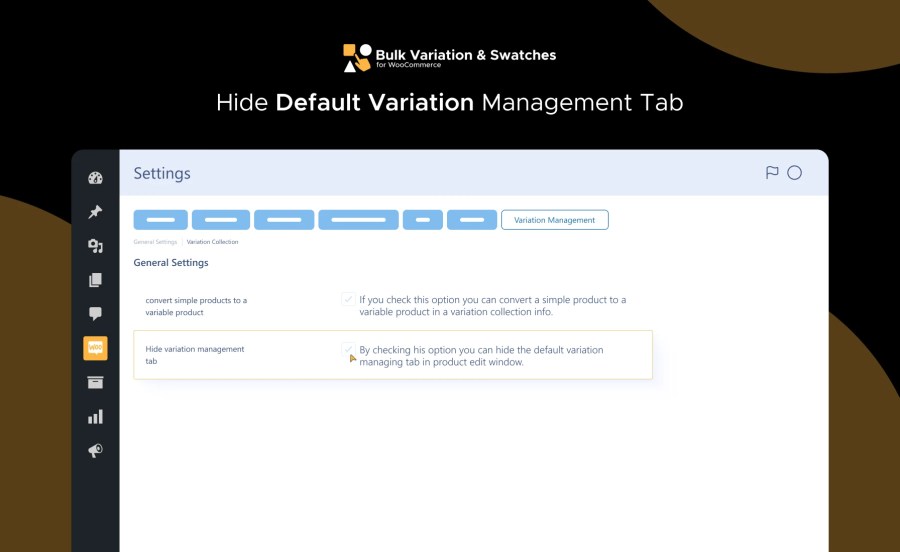 Hide Default Bulk Variation Management Tab