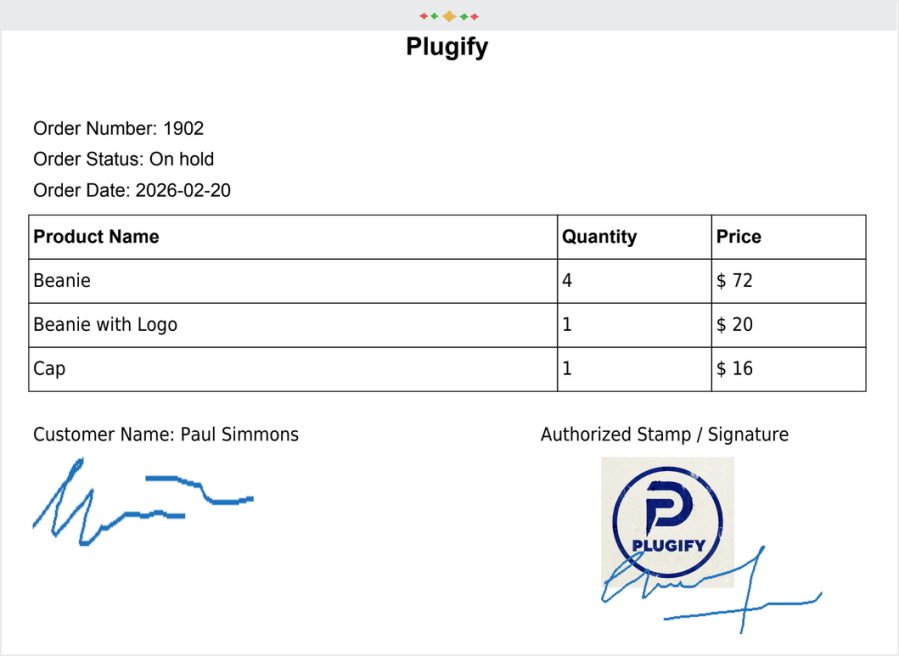 woocommerce digital order signature plugin
