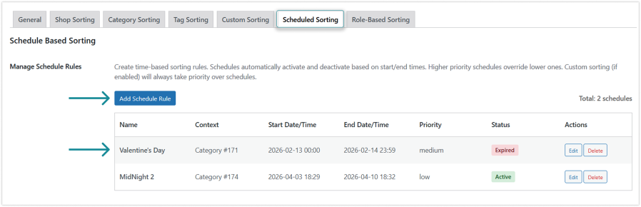 Schedule-Based Product Sorting for WooCommerce