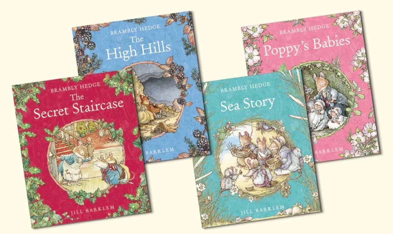 set of four Brambly Hedge books