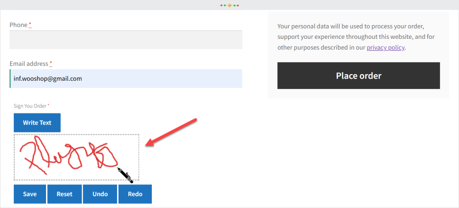 woocommerce digital order signature plugin