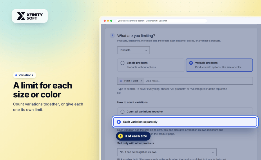 WooCommerce quantity limit per variation of a variable product