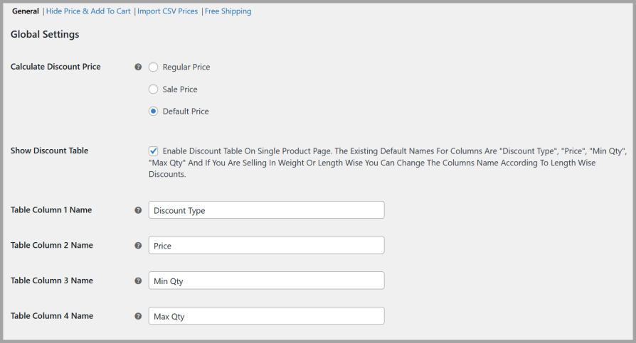 Pricing Criteria & Discount Table for WooCommerce